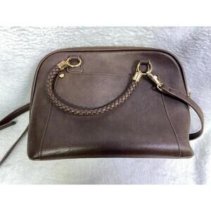 NWOT Madison West Camila Red Oxblood Satchel Faux Leather Purse Braided Handle